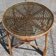 Rattan/bamboo coffee table (glass top)
