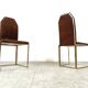 Chaises à repas vintage en laiton par Belgo chrome, 1970