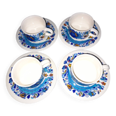 4 coffee cups with saucers Villeroy and Boch Izmir Vitro-Porcelain