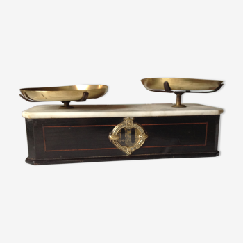 Small scale Napoleon III in wood, marble and brass trays, Maison Béranger