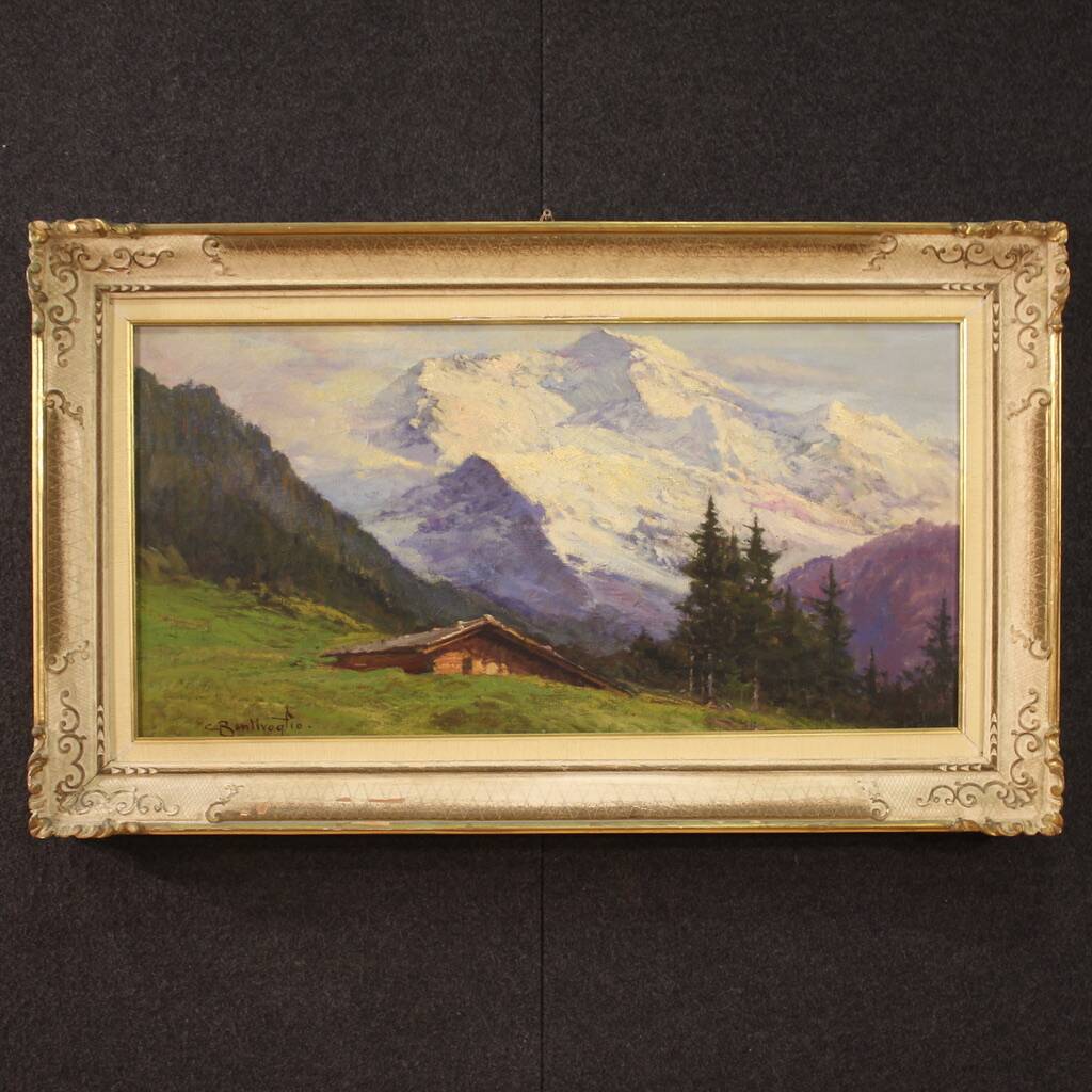 Landscape signed Bentivoglio from the first half of the 20th century