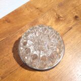 Large flower spike in glass and silver metal