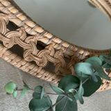 Vintage wicker mirror
