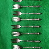 12 silver cake forks