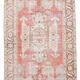 Tapis tribal turc vintage à décor géométrique rouge