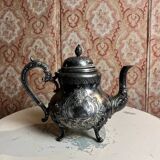 Silver-plated metal coffee and tea pot