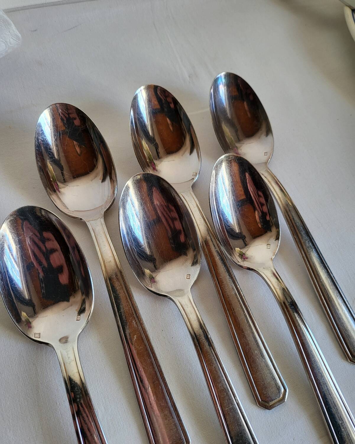 6 Silver-Plated Metal Table Spoons by DAM