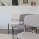 Chauffeuse fauteuil design vintage des années 70 bouclette