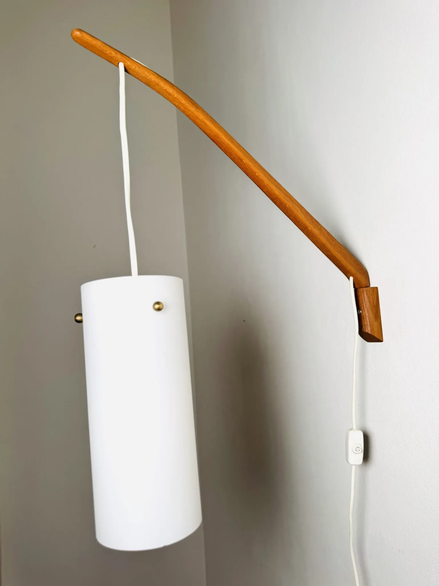 Cylindrical Swing-Arm Wall Lamp By Uno & Östen Kristiansson For Luxus, Sweden, 1960S
