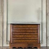 Miniature chest of drawers in mahogany veneer, 19th century