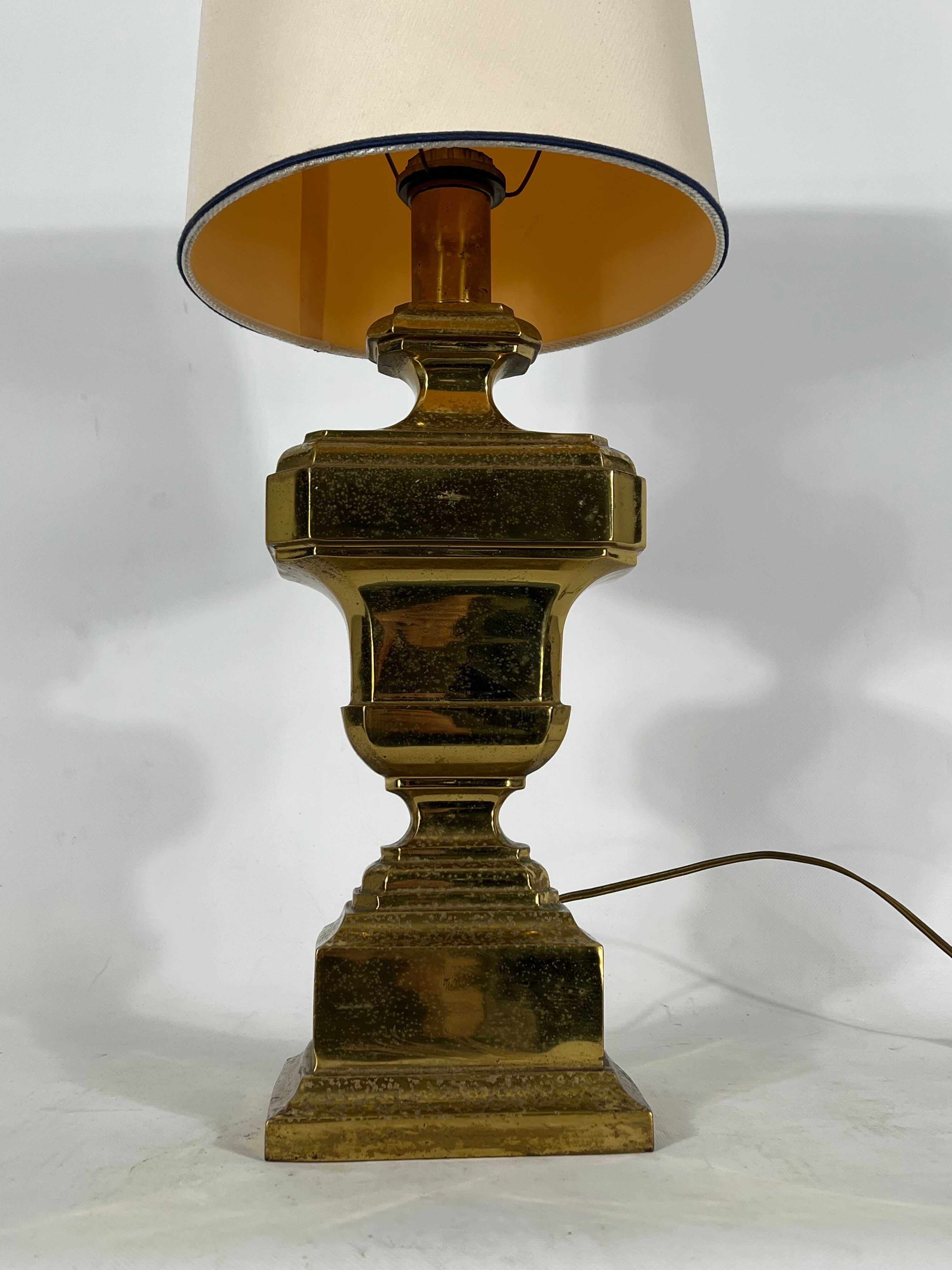 Vintage Large Italian Solid Brass table lamp from 50s