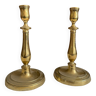 Pair of brass candle holders