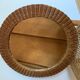 round woven rattan mirror, 1960s