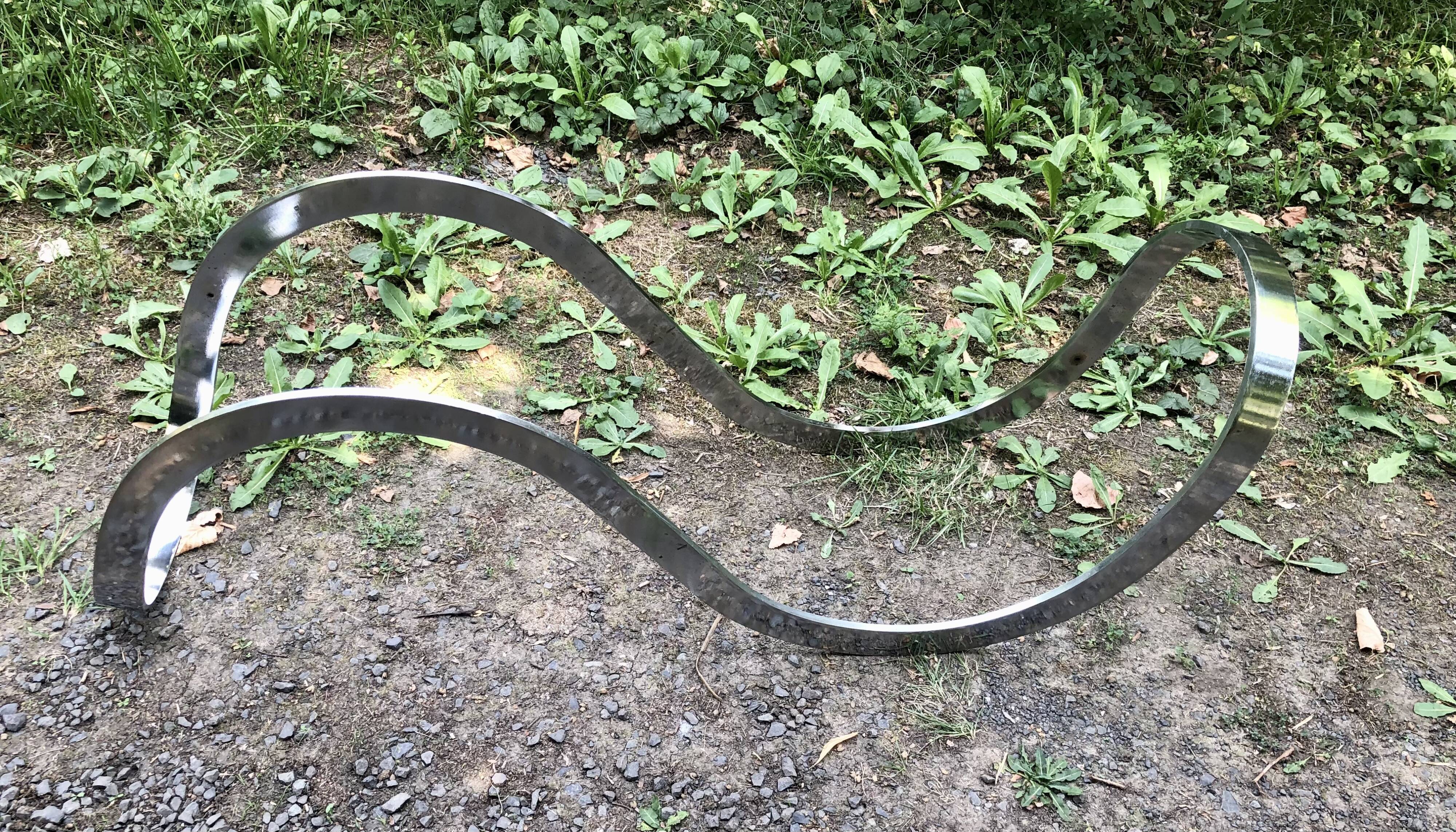 Coffee table smoked glass and chrome metal foot