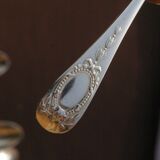 6 silver metal spoons Baguette Medallion