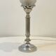 Empire chrome and opaline tulip pleated antique Art Deco bedside lamp