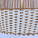 Suspension en bambou, chargé à motifs 40x40 cm, couleur blanche et naturelle, noir cablo