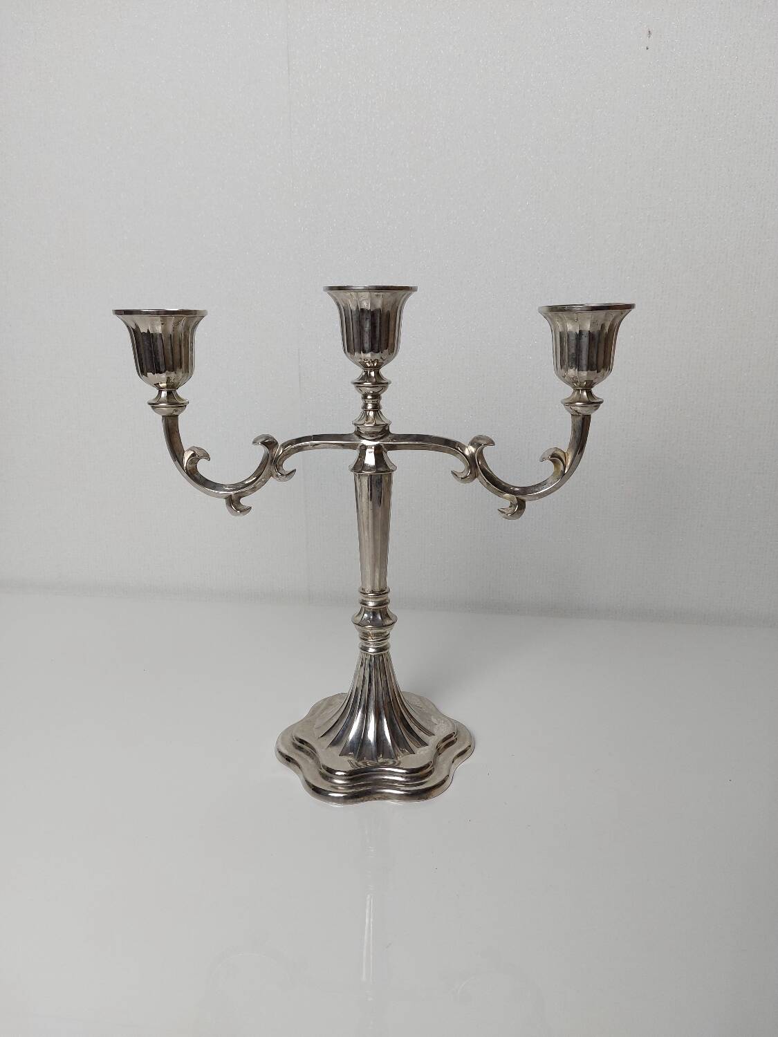 Vintage silver brass candle holder