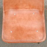 Set of 6 leather chairs with black metal frame