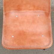 Set of 6 leather chairs with black metal frame