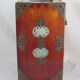Chinese wooden jewelry box adorned with jade plates