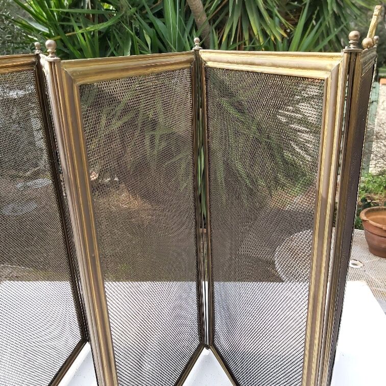 Ancient bronze and brass signed fire pare