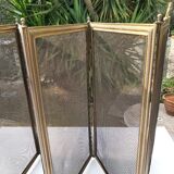 Ancient bronze and brass signed fire pare