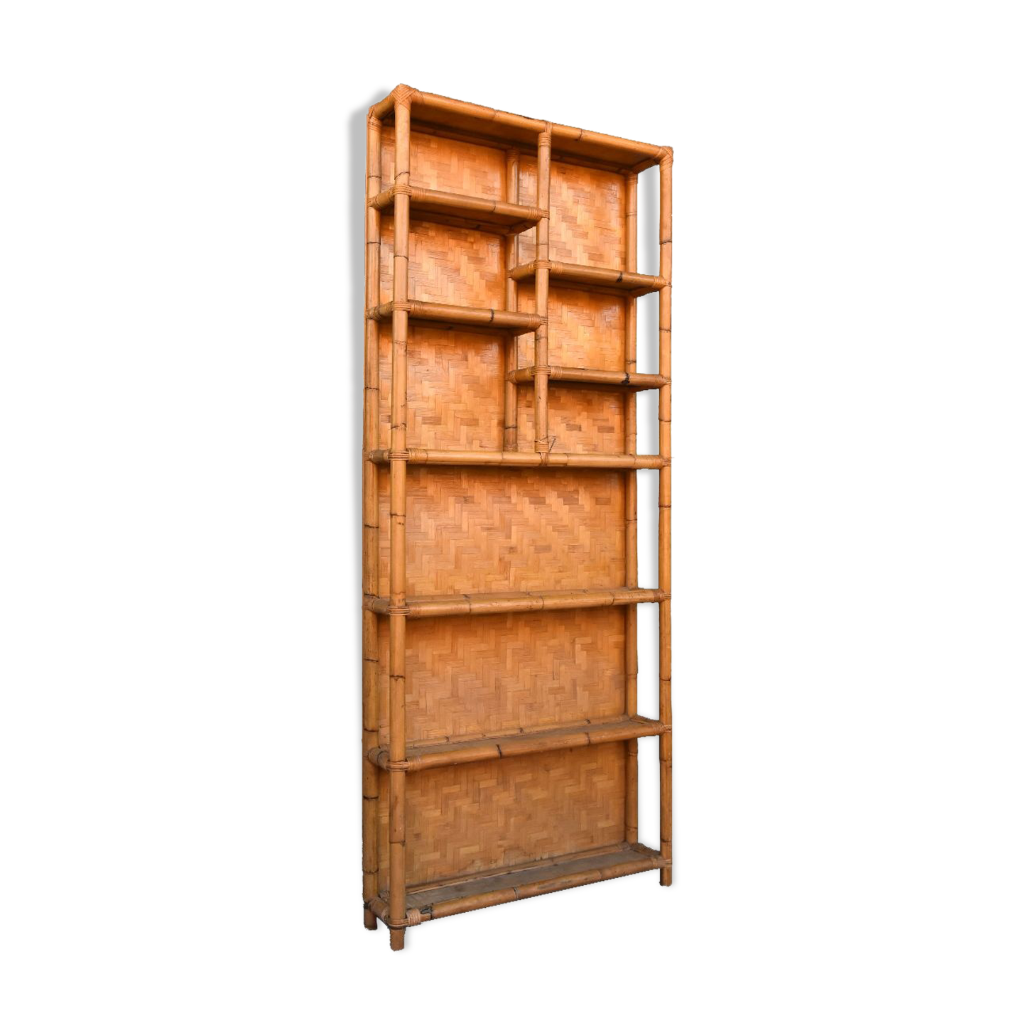 60s bamboo shelf library