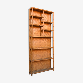 60s bamboo shelf library