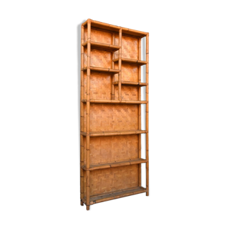 Bibliothèque étagère en bambou des années 60