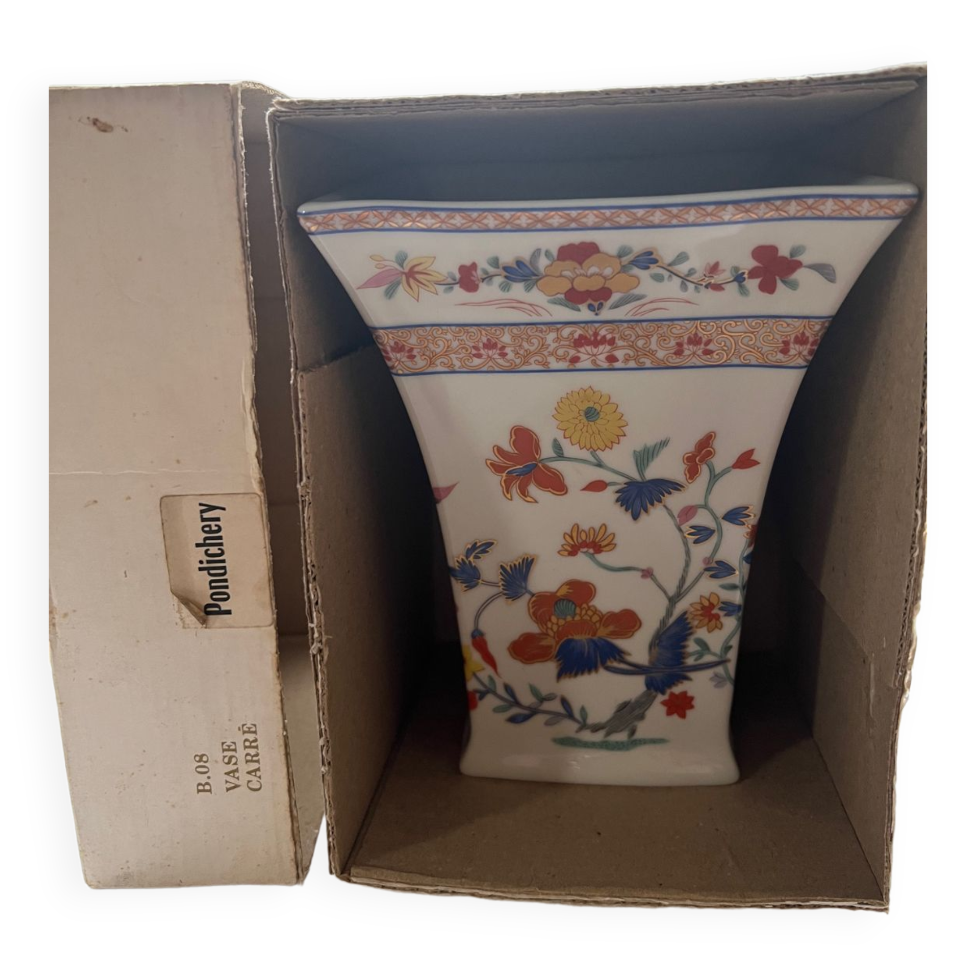 Square vase Bernardaud Pondicherry