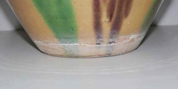 Cache pot vernissé style Poteries d'Albi en terre cuite