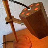 70s wooden desk lamp