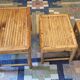 Ensemble de 3 tables gigognes en bambou patiné, années 1960