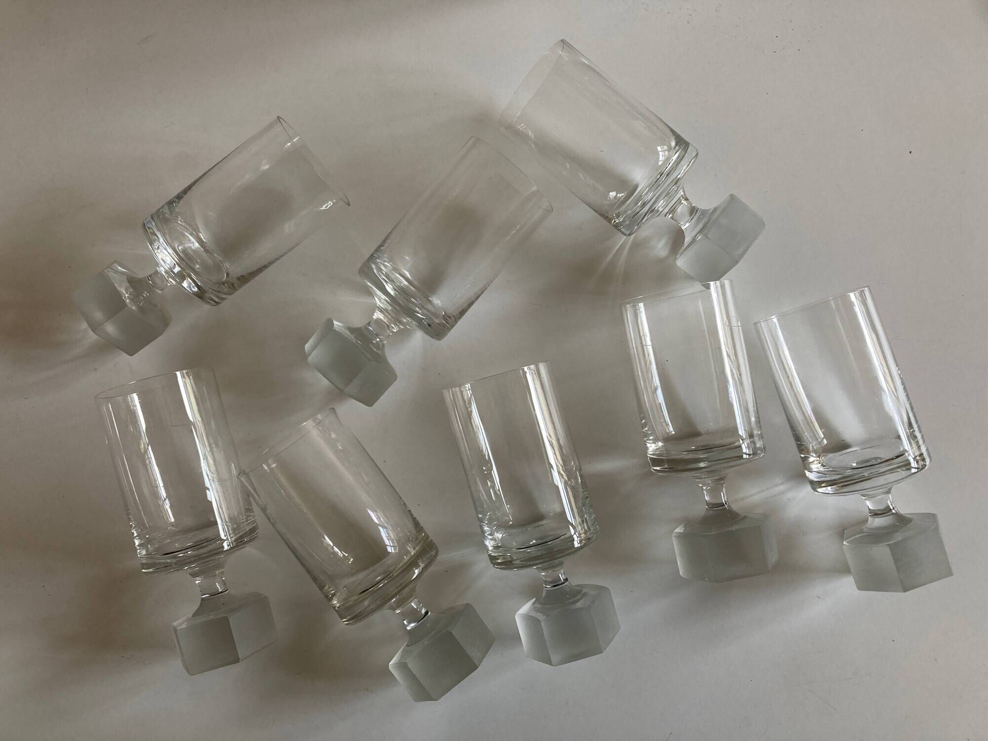 Set of 8 Scandinavian crystal tumbler glasses