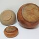 Three bowls solid wood turned patinated vintage