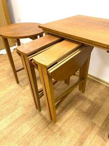 Vintage nesting tables by Paul Hundevad, Czech design, 1960s
