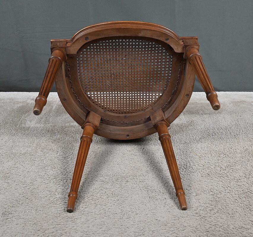 Small Office Armchair in Walnut, Louis XVI style – Late 19th century