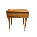 Oak and rattan bedside table