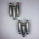 Pair of Gaetano Sciolari tubular chrome wall sconces, Italy 1970s