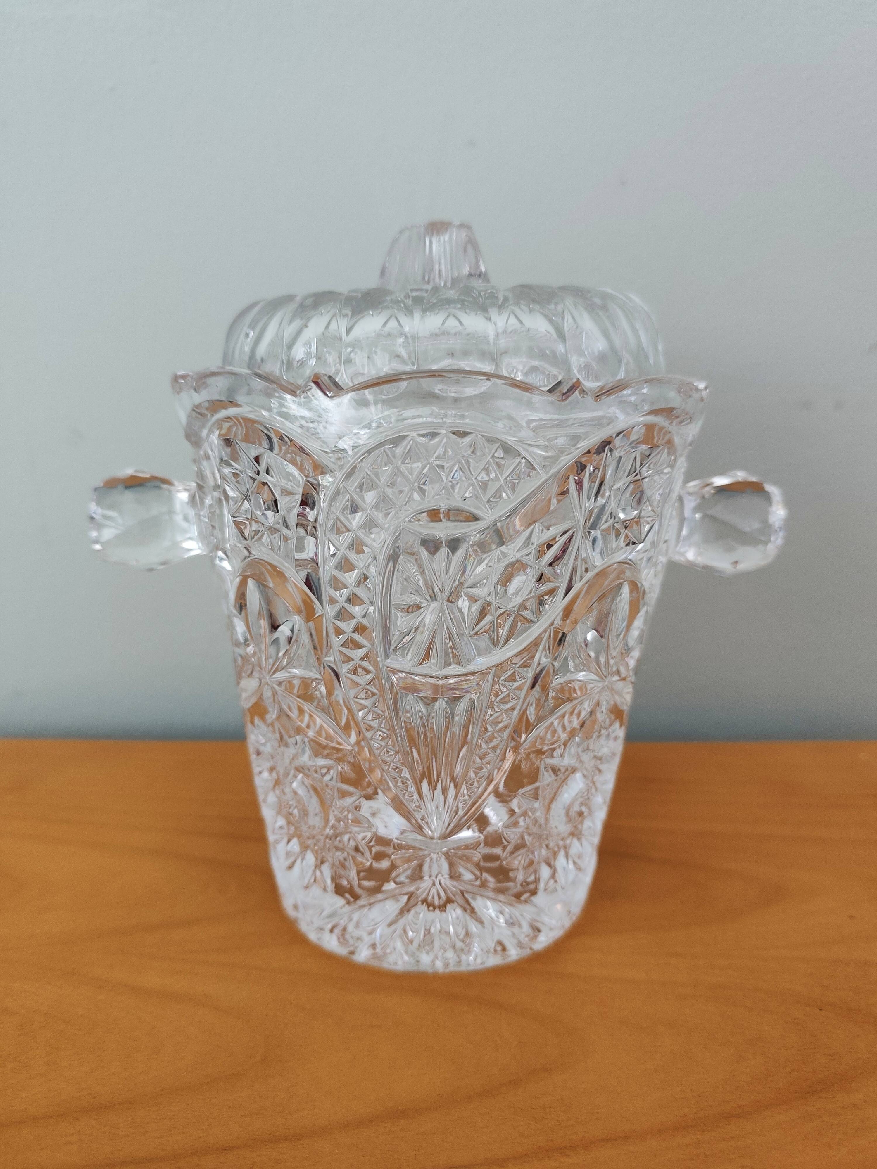 Cut glass ice bucket