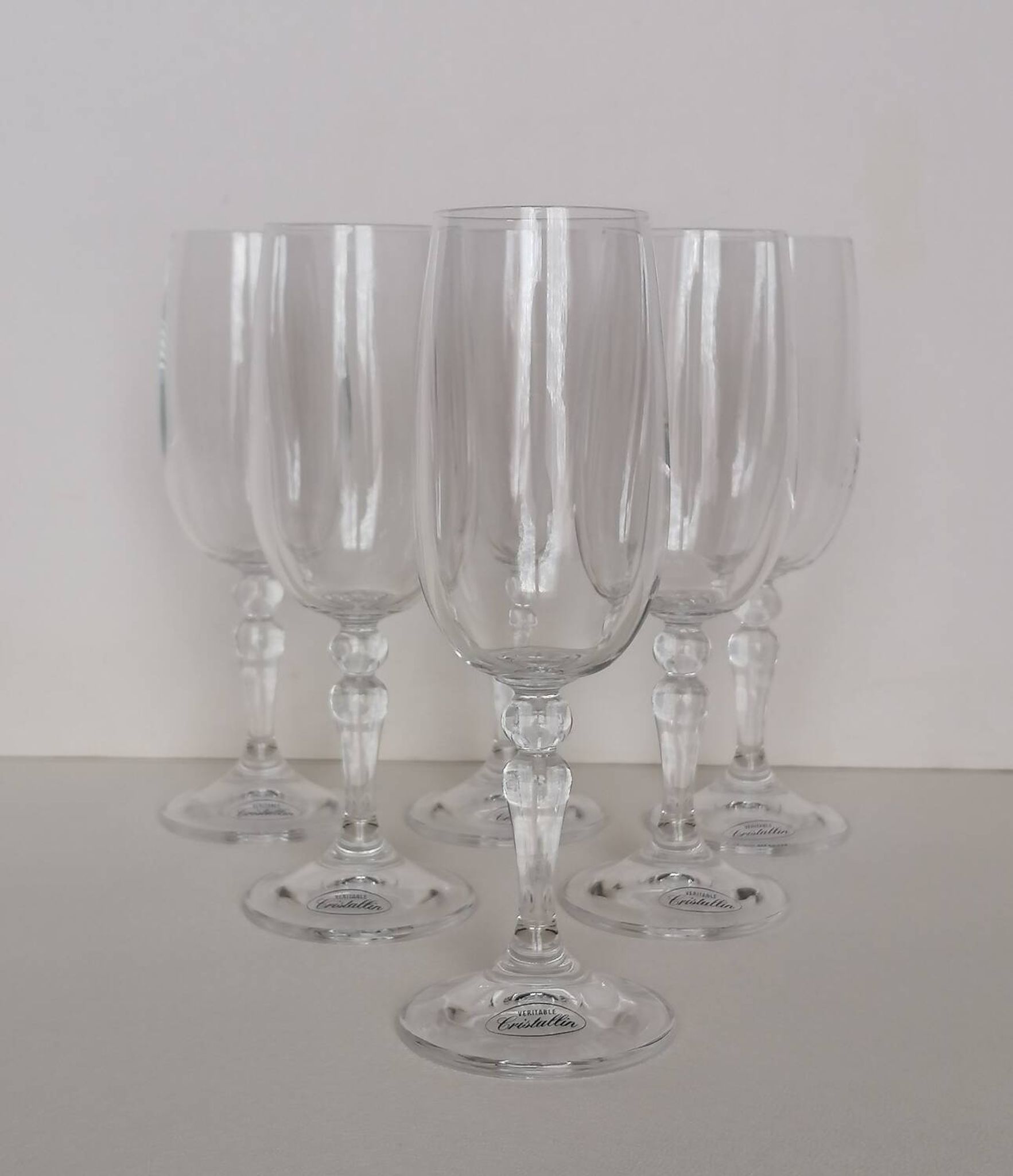 6 crystal glass stemware