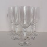 6 real crystal stem glasses