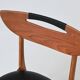Set of six Danish dining chairs in teak and faux leather Denmark 1960
