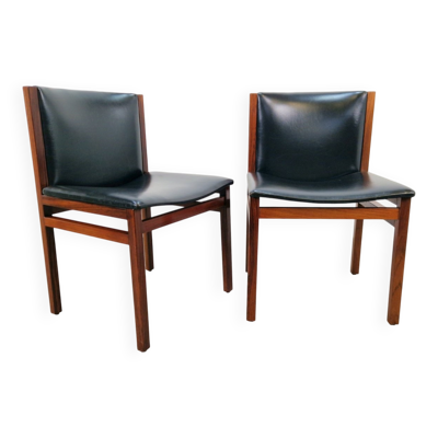 Chaises en palissandre vintage par Tito Agnoli pour La Linéa, Italie, 1960, ensemble de 2