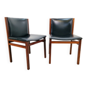 Chaises en palissandre vintage par Tito Agnoli pour La Linéa, Italie, 1960, ensemble de 2