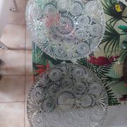 2 dishes or baskets in pressed moulded cut glass