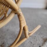 Vintage rattan rocking chair for children