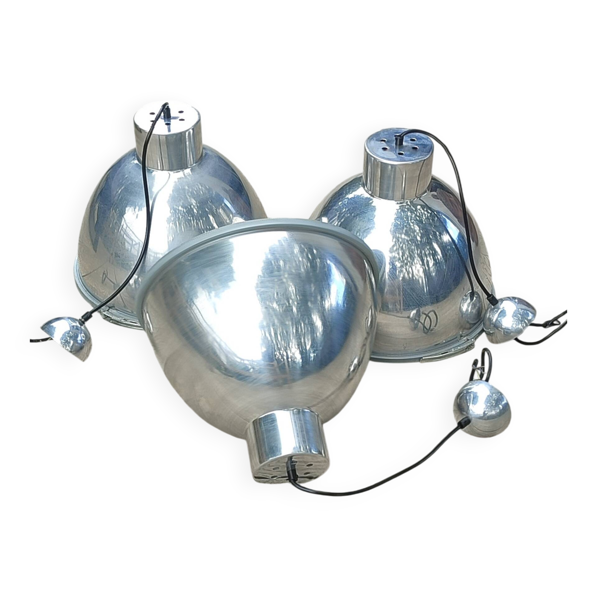 Set of 3 industrial pendant lights