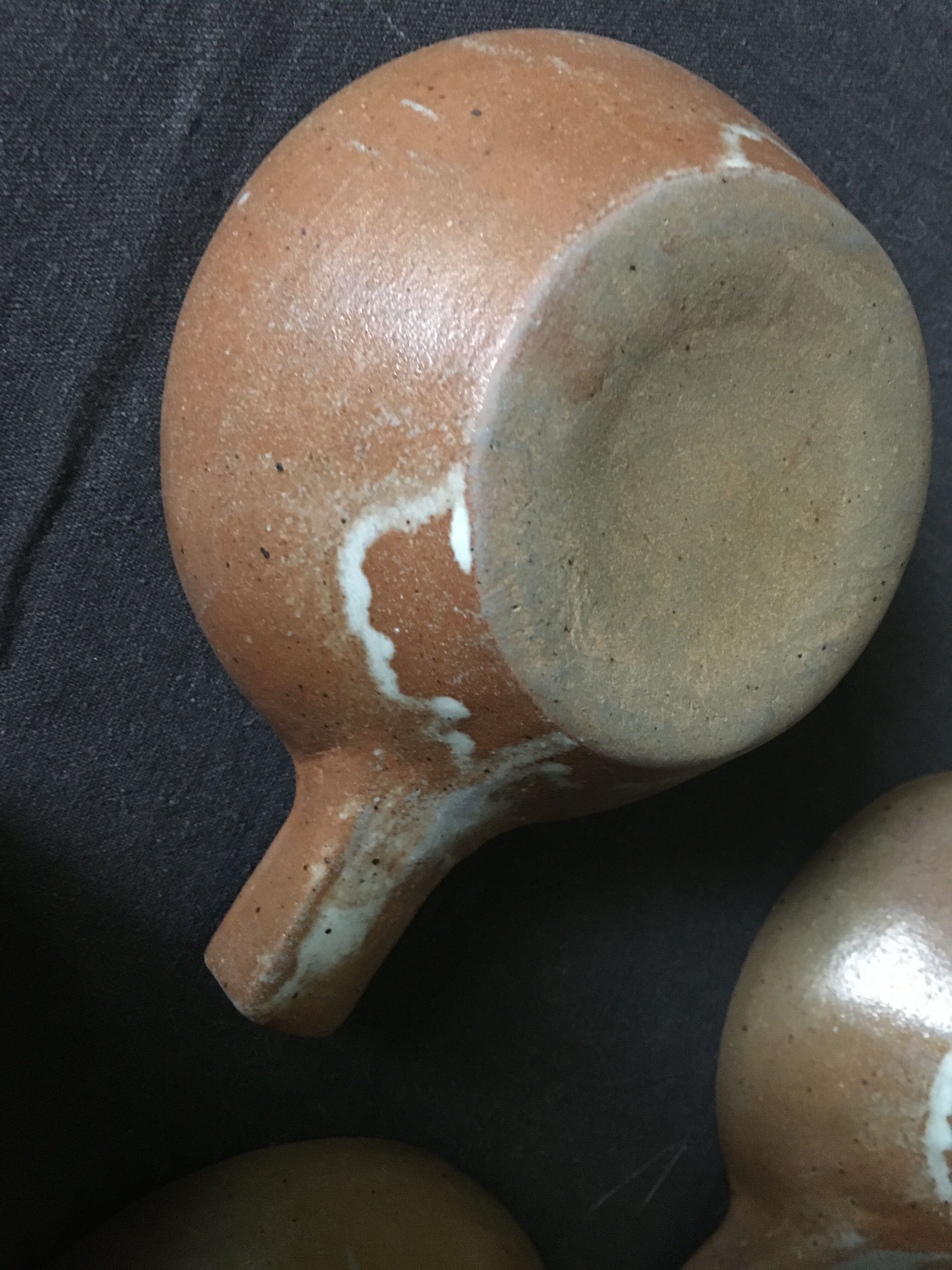 4 enamelled sandstone bowls